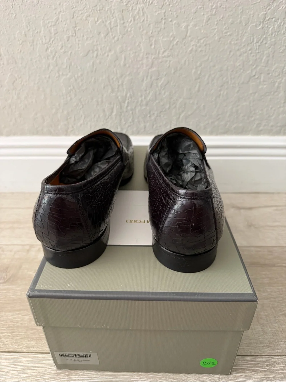 Tom Ford black  Croc-Embossed Leather Penny Loafers men 11.5